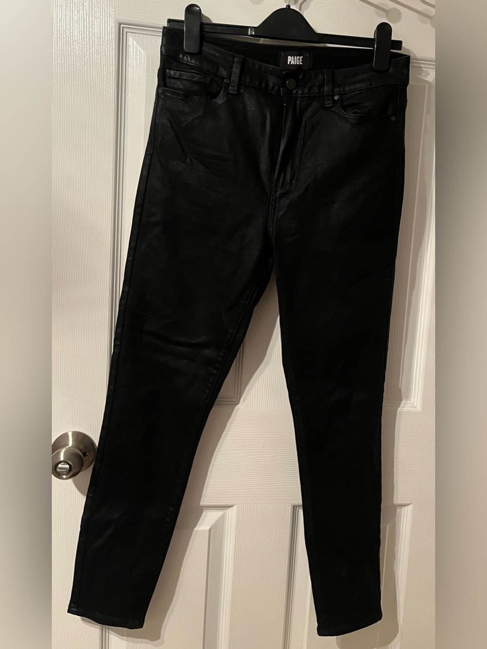 PAIGE Margot Ankle Coated Black Skinny Jeans Size 29